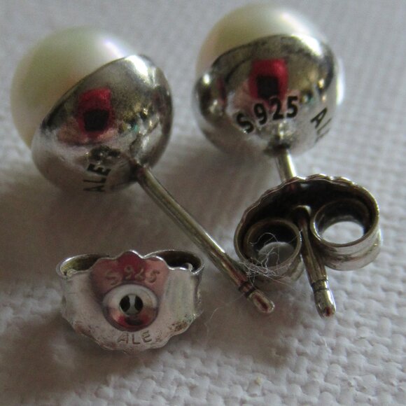 Pandora, Pearl Stud Earrings, 7mm, 925, Modern, Contemporary - Picture 6 of 11